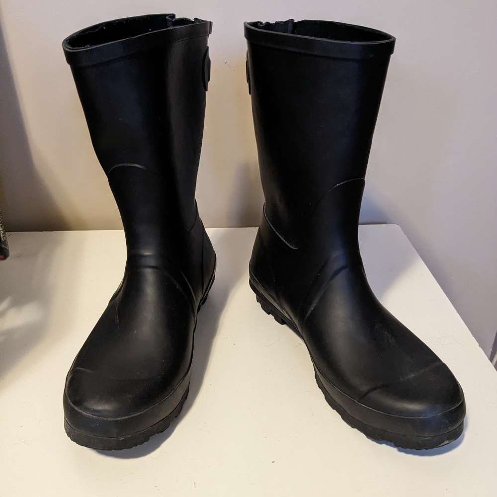 Merona Size 10 Mid-Calf Rubber Rain Boots